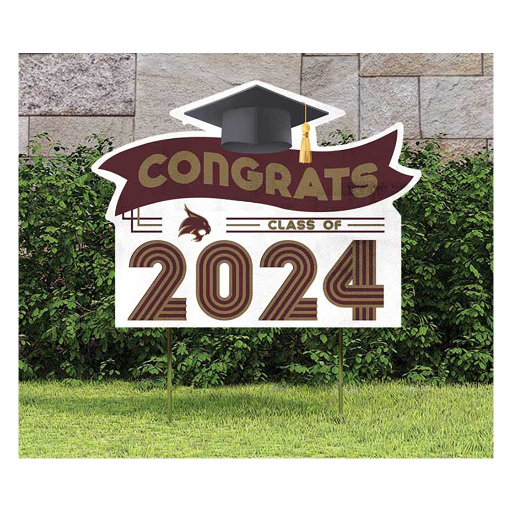 18x24 Congrats Graduation Lawn Sign Texas State Bobcats