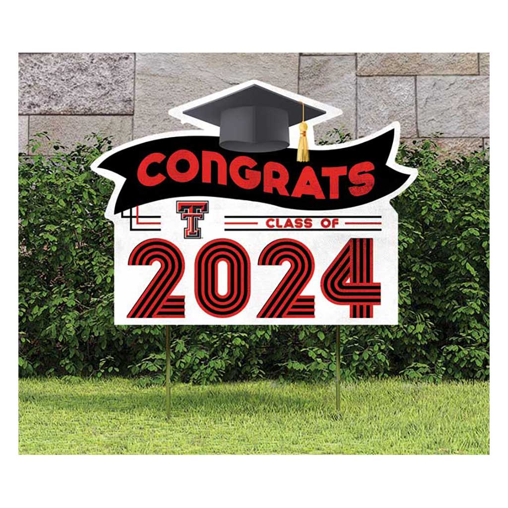 18x24 Congrats Graduation Lawn Sign Texas Tech Red Raiders