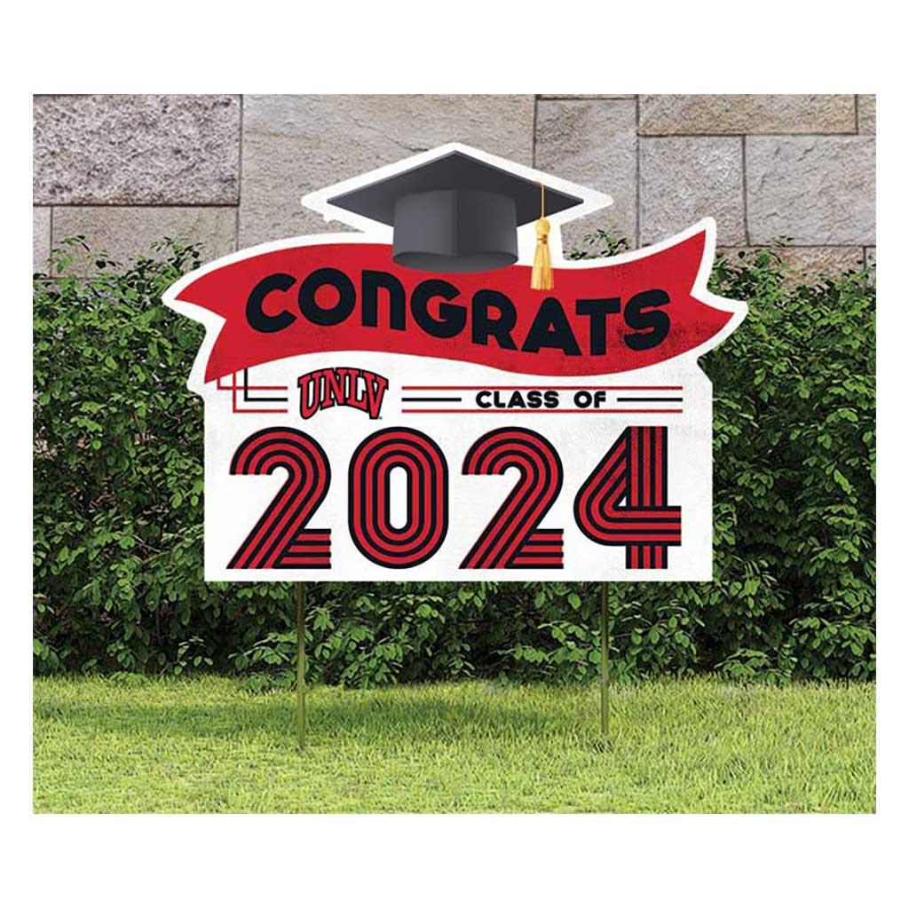 18x24 Congrats Graduation Lawn Sign University of Nevada Las Vegas Rebels