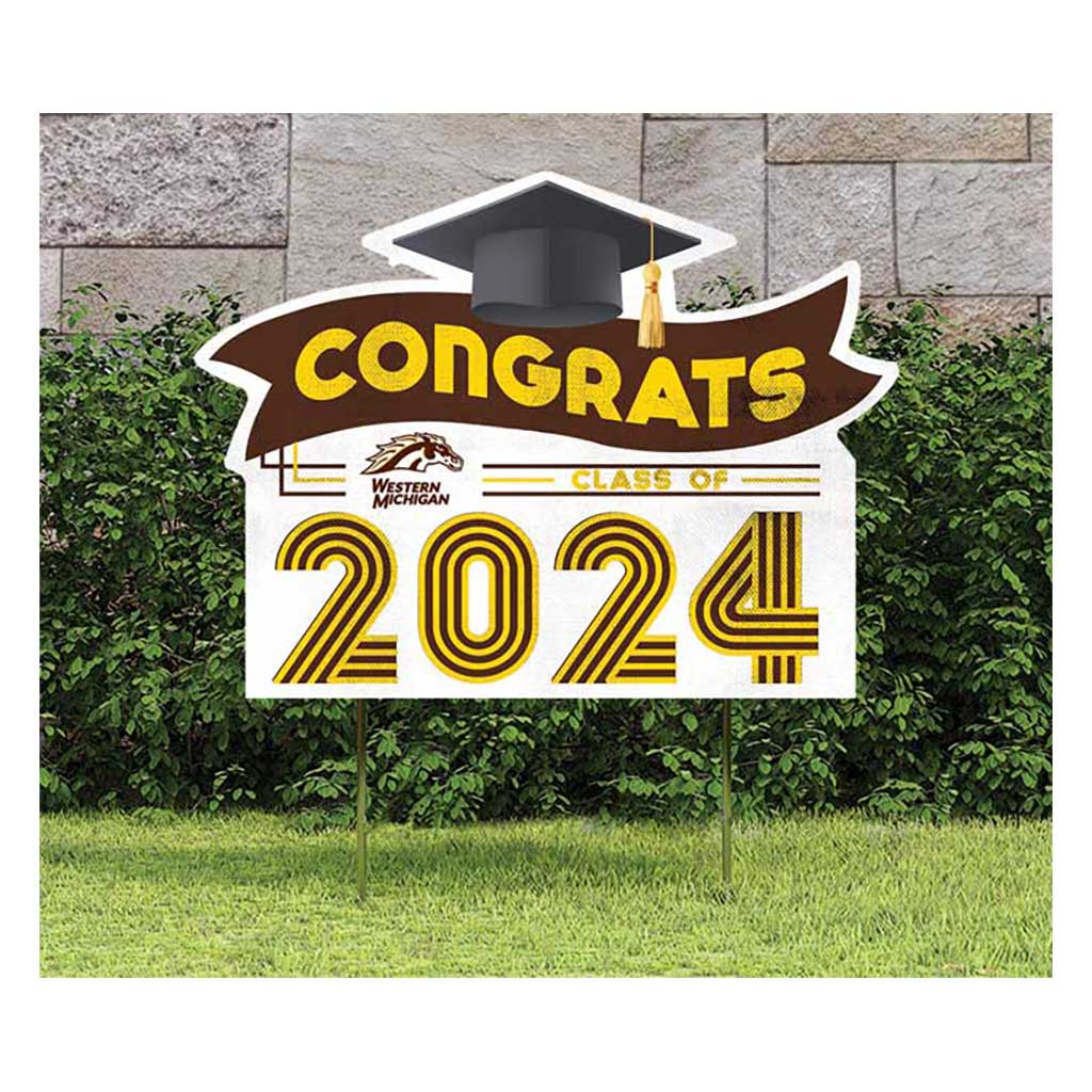 18x24 Congrats Graduation Lawn Sign Western Michigan Broncos