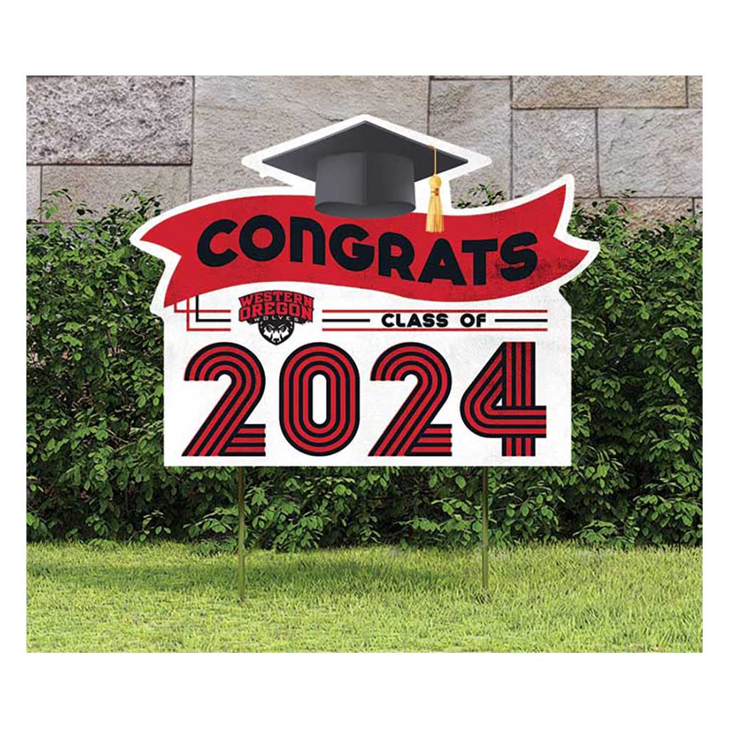 18x24 Congrats Graduation Lawn Sign Western Oregon Wolves