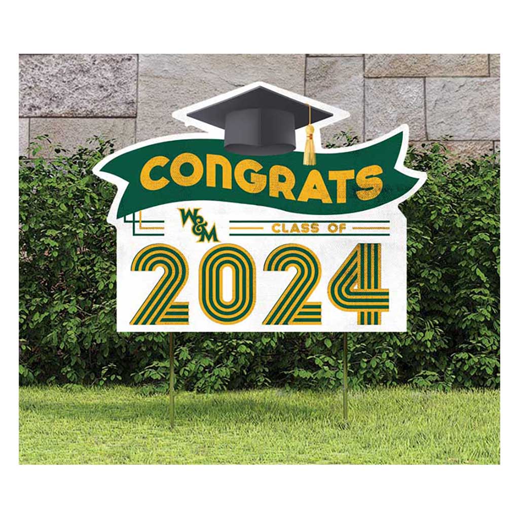 18x24 Congrats Graduation Lawn Sign William and Mary Tribe