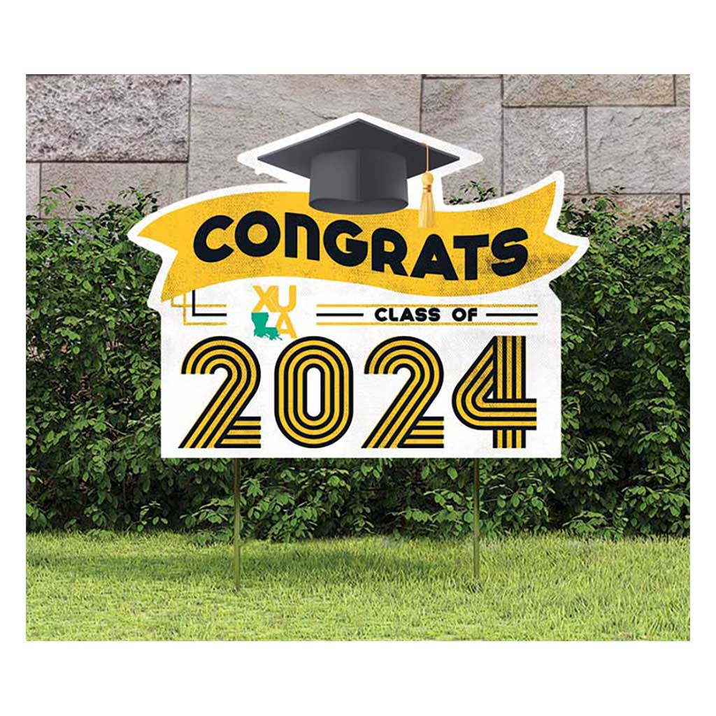 18x24 Congrats Graduation Lawn Sign Xavier University of Louisiana Gold Rush