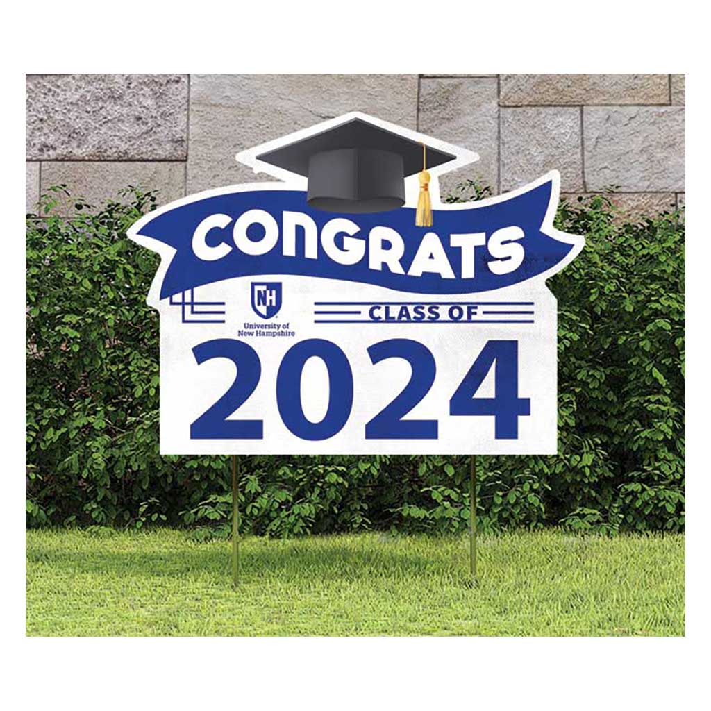 18x24 Congrats Graduation Lawn Sign University of New Hampshire Wildcats