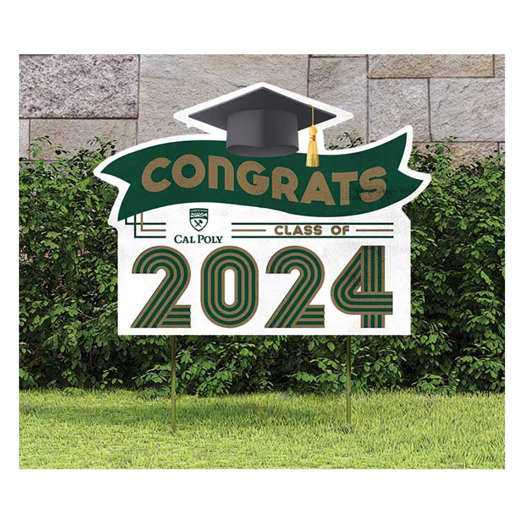18x24 Congrats Graduation Lawn Sign California Polytechnic State Mustangs