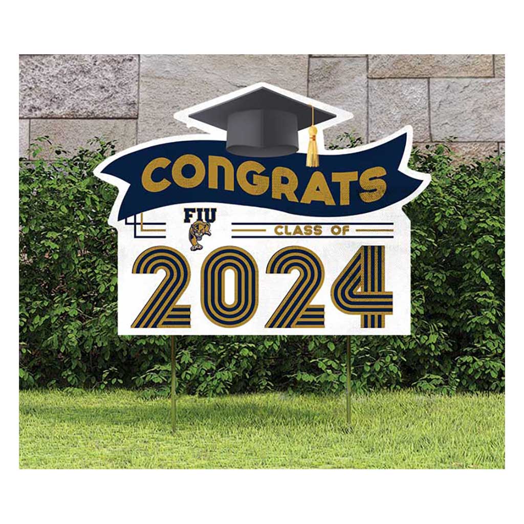 18x24 Congrats Graduation Lawn Sign Florida International University Golden Panthers
