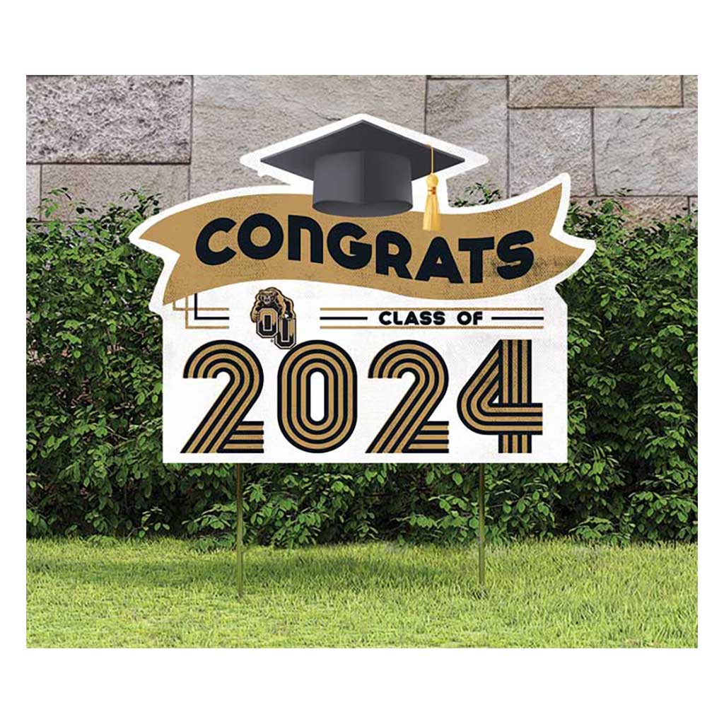 18x24 Congrats Graduation Lawn Sign Oakland University Golden Grizzlies