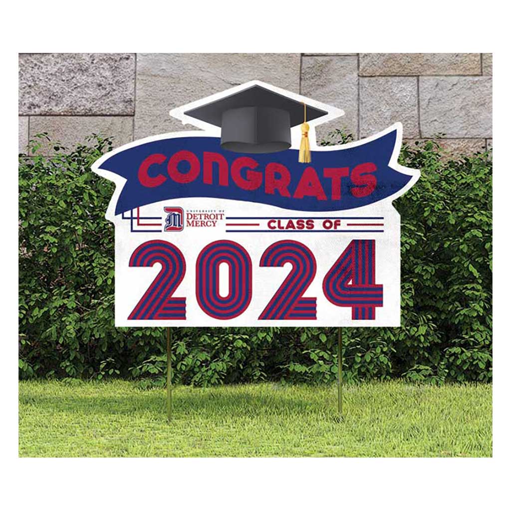 18x24 Congrats Graduation Lawn Sign Detroit Mercy Titans
