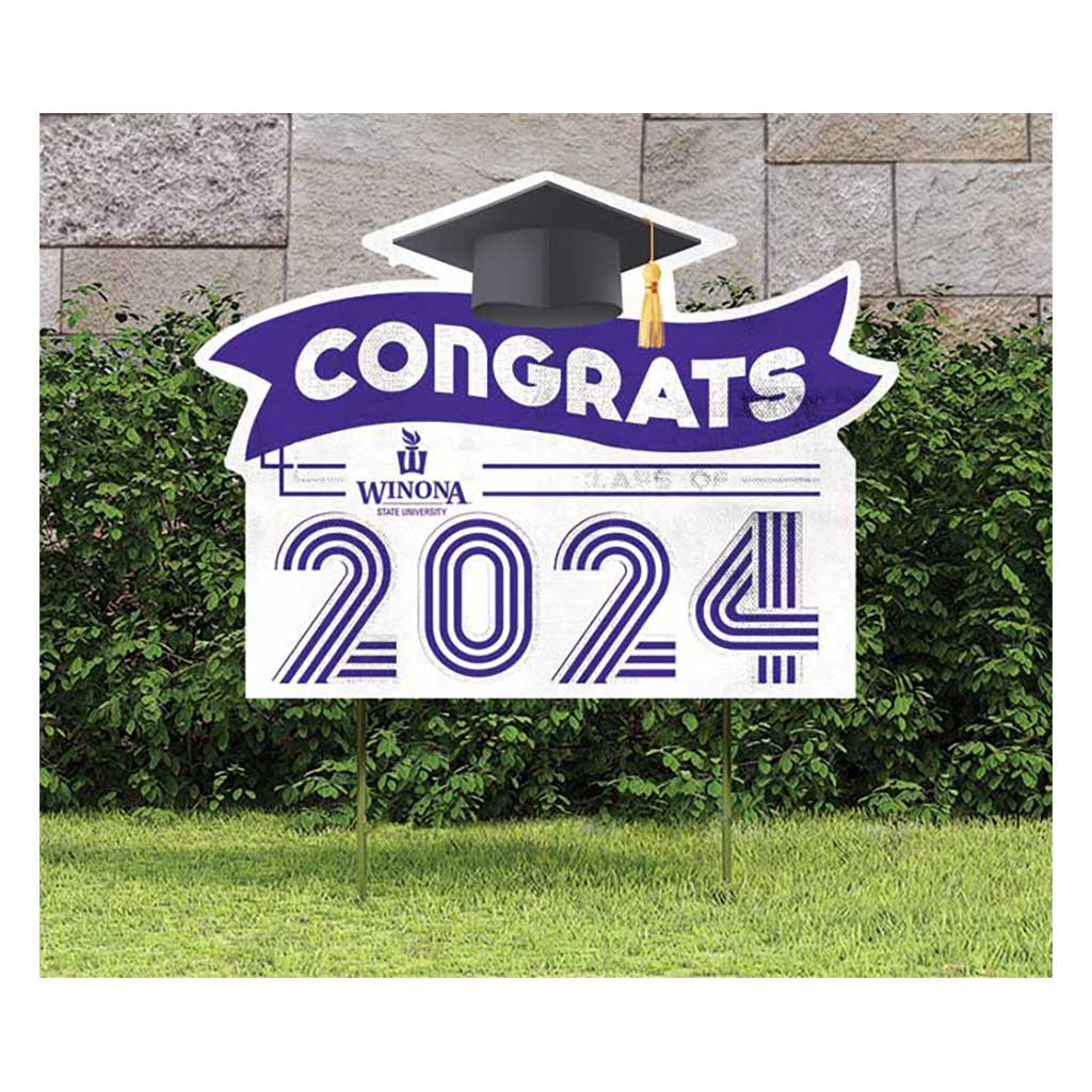 18x24 Congrats Graduation Lawn Sign Winona State University Warriors