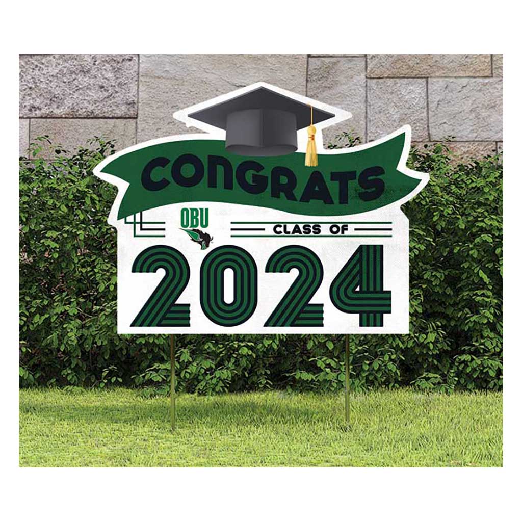 18x24 Congrats Graduation Lawn Sign Oklahoma Baptist University Bison