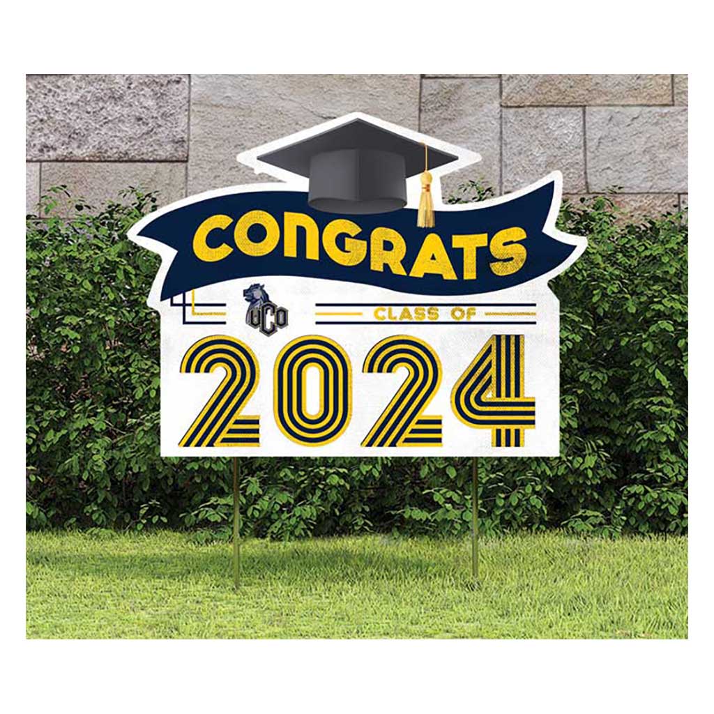 18x24 Congrats Graduation Lawn Sign Central Oklahoma Bronchos