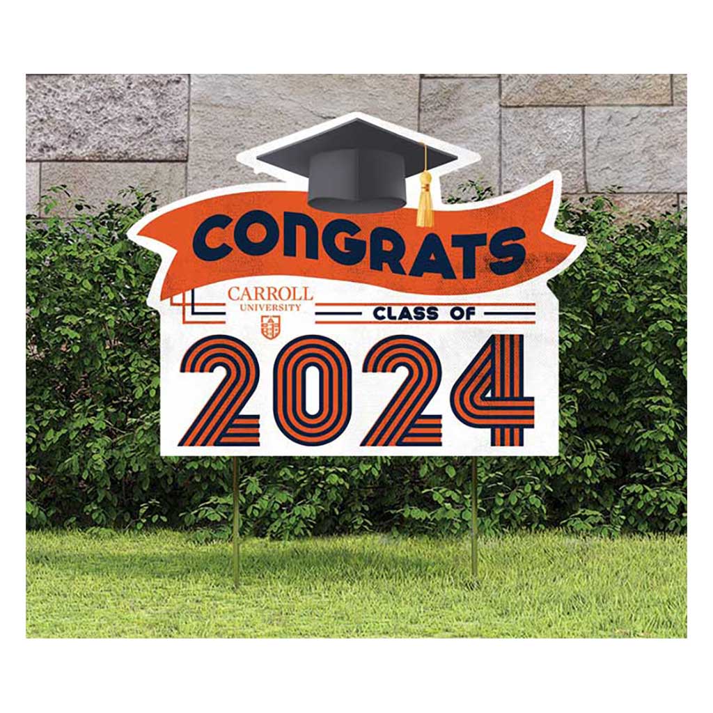 18x24 Congrats Graduation Lawn Sign Carroll University Pioneers
