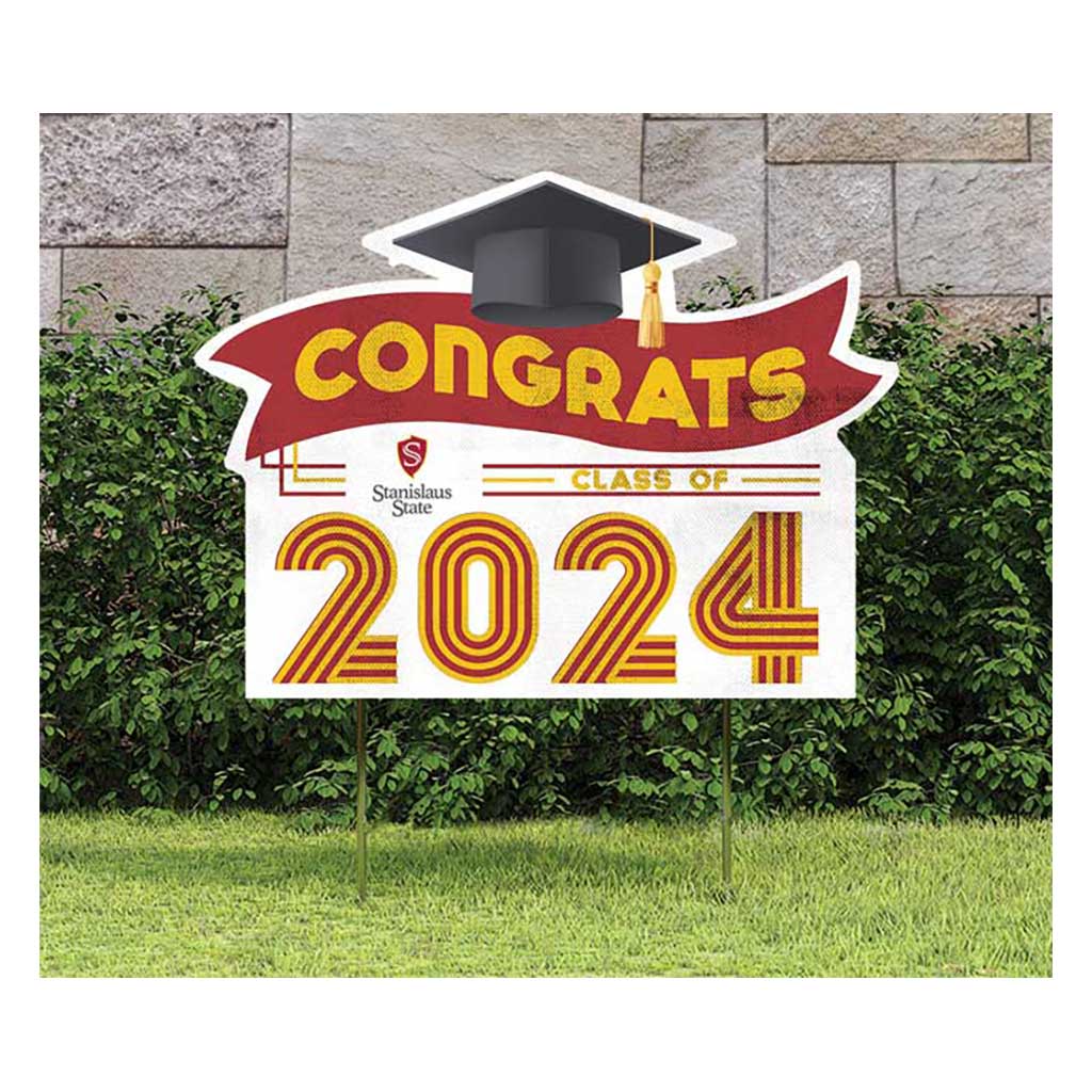 18x24 Congrats Graduation Lawn Sign California State - Stanislaus Warriors