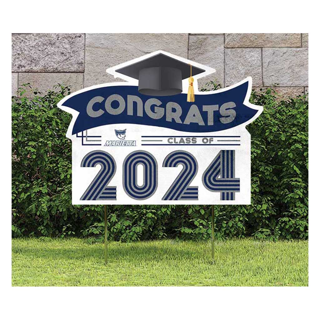 18x24 Congrats Graduation Lawn Sign Marietta College Pioneers