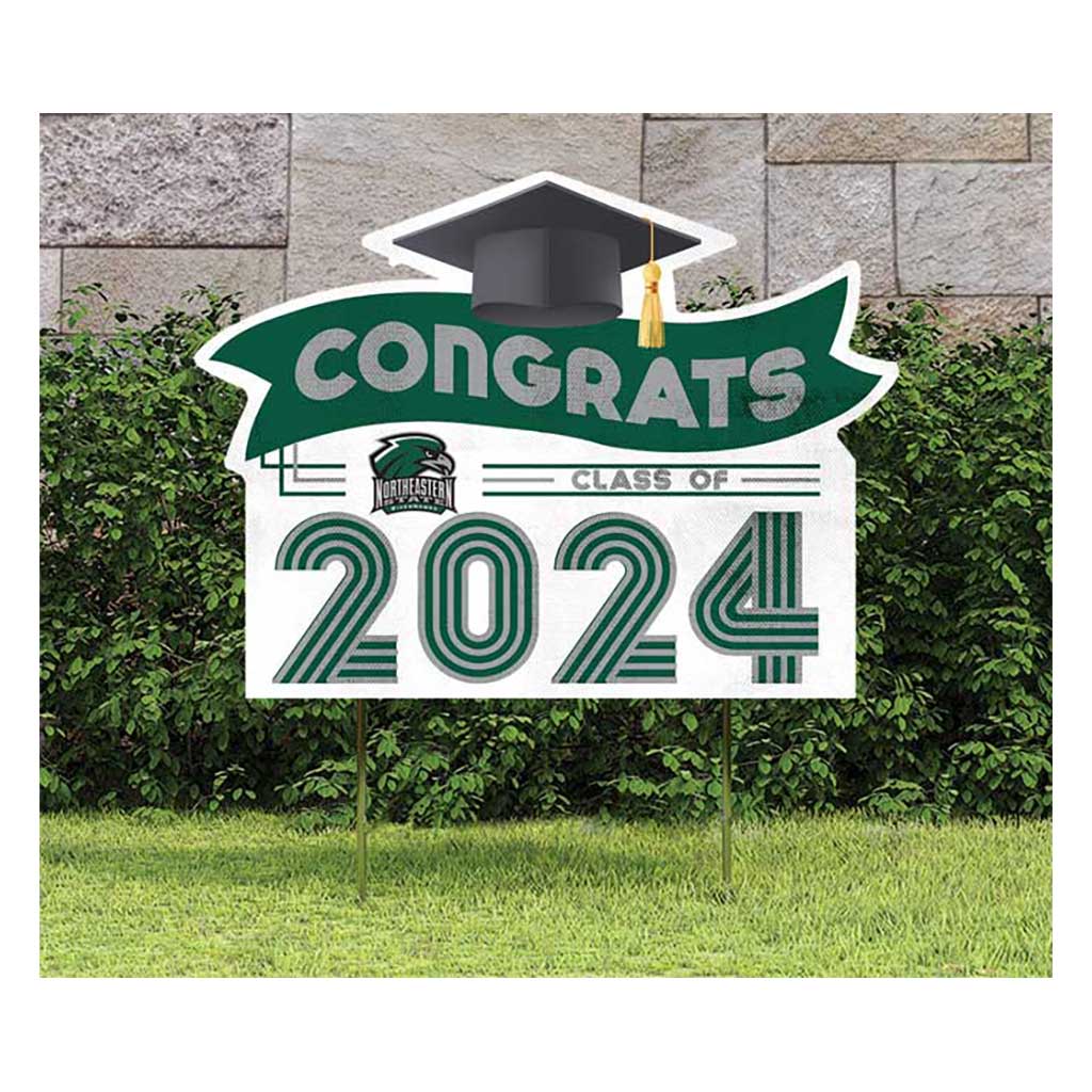 18x24 Congrats Graduation Lawn Sign Northeastern State University Riverhawks