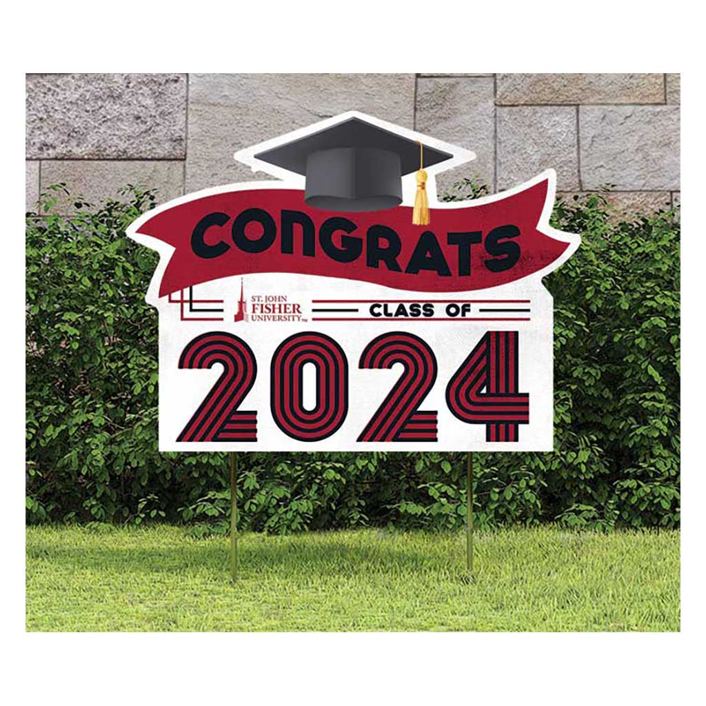 18x24 Congrats Graduation Lawn Sign St. John Fisher College Cardinals