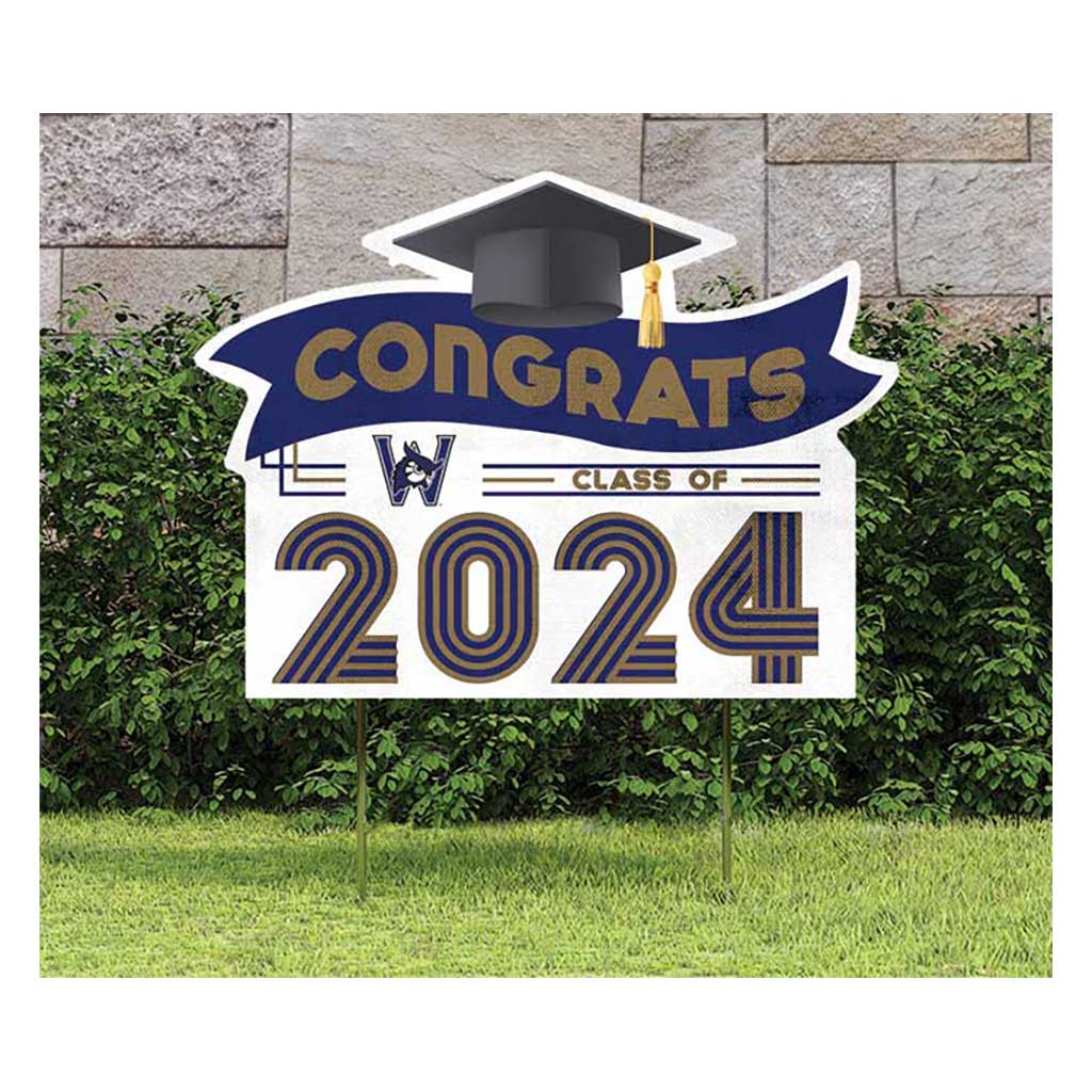 18x24 Congrats Graduation Lawn Sign Westfield State University Owls