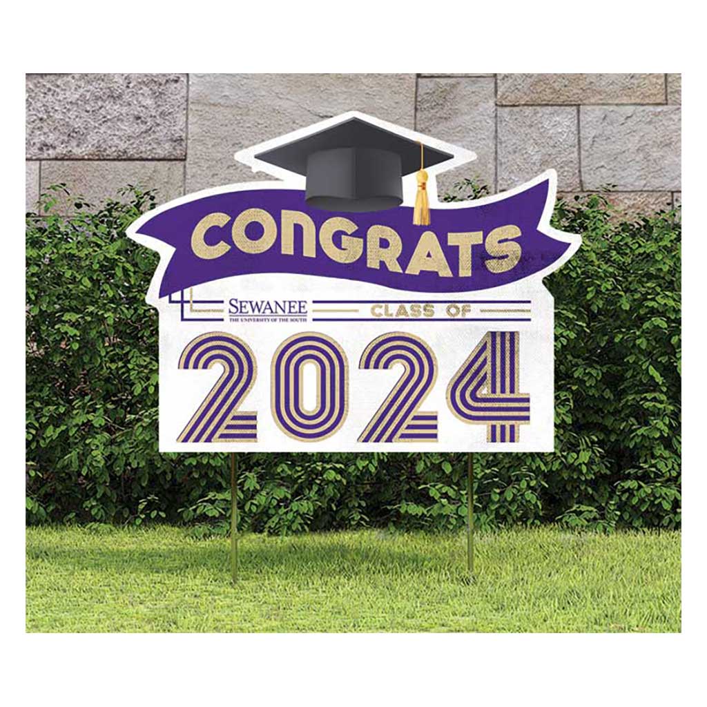 18x24 Congrats Graduation Lawn Sign Sewanee - The University of the South Tigers