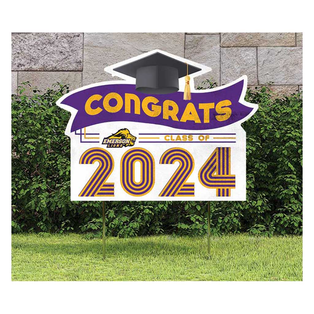 18x24 Congrats Graduation Lawn Sign Emerson College Lions
