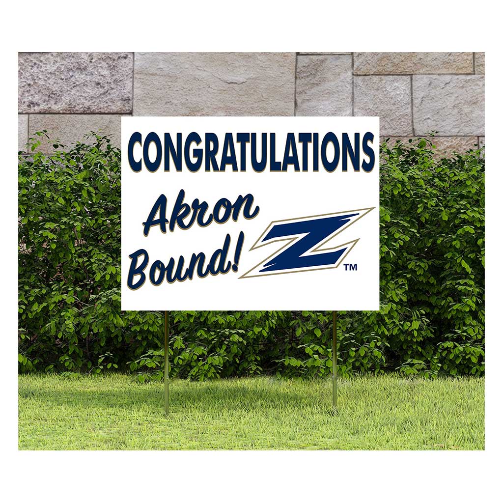 18x24 Lawn Sign Congratulations Graduate Akron Zips