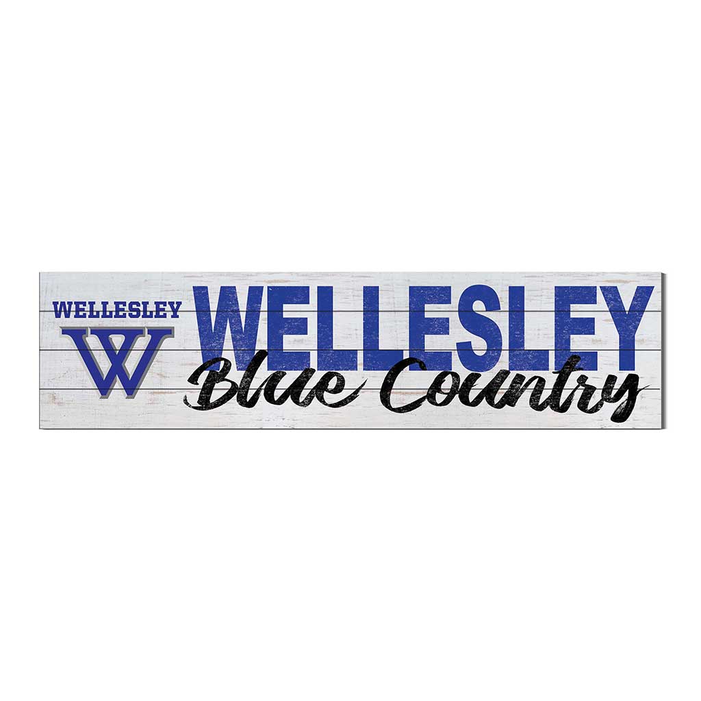 40x10 Sign With Logo Wellesley College Blue