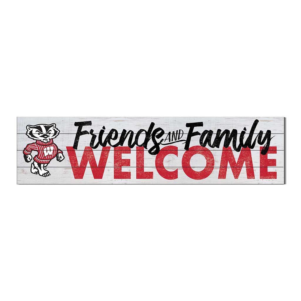 40x10 Sign Friends Family Welcome Wisconsin Badgers Msct Logo