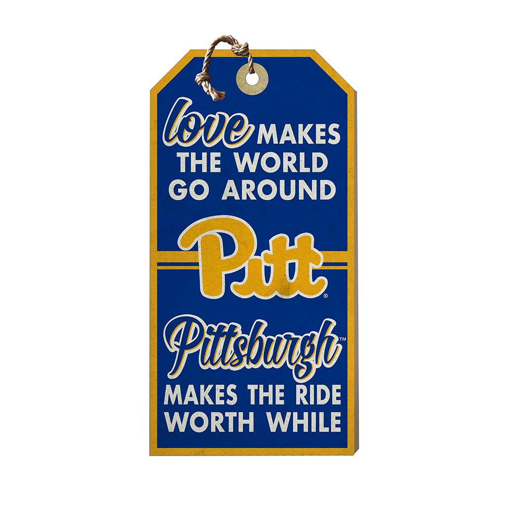 Hanging Tag Sign Love Makes the World Pittsburgh Panthers