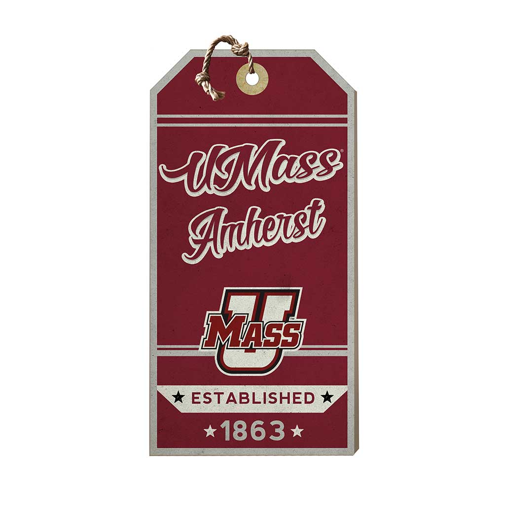 Hanging Tag Team Spirit Sign Massachusetts (UMASS-Amherst) Minutemen