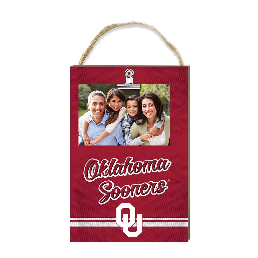 Hanging Clip-It Photo Colored Logo Oklahoma Sooners