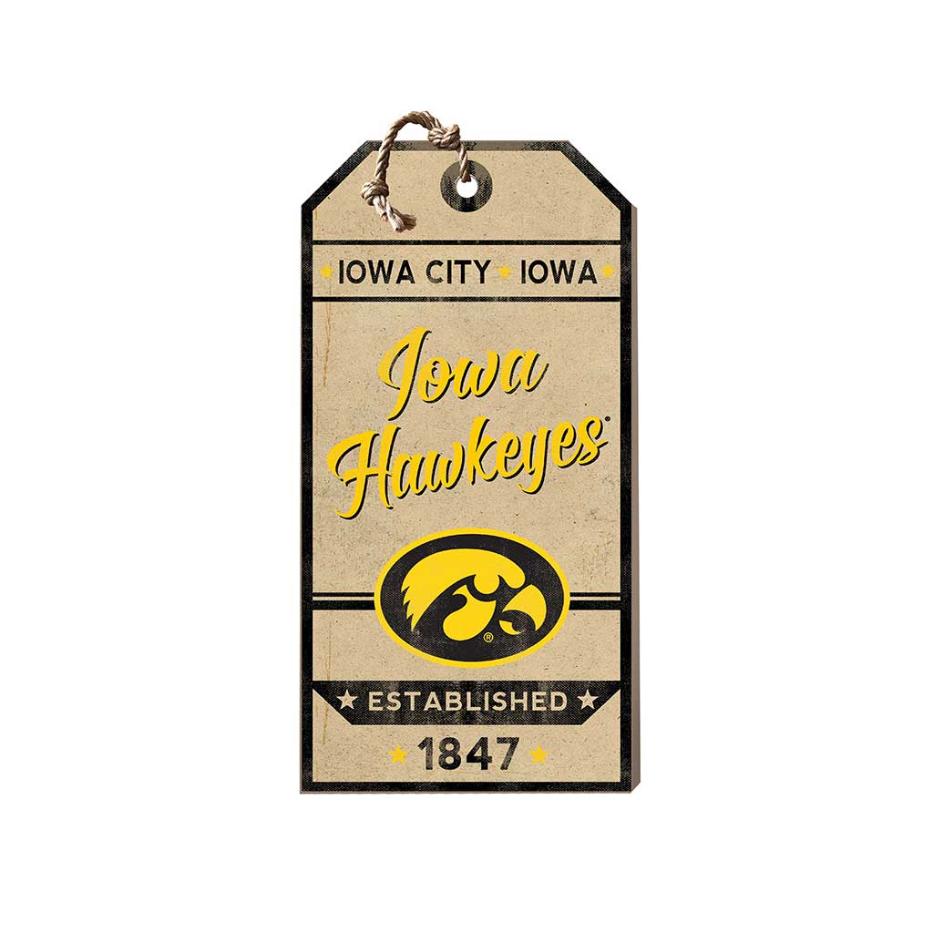Small Hanging Tag Vintage Team Spirit Iowa Hawkeyes