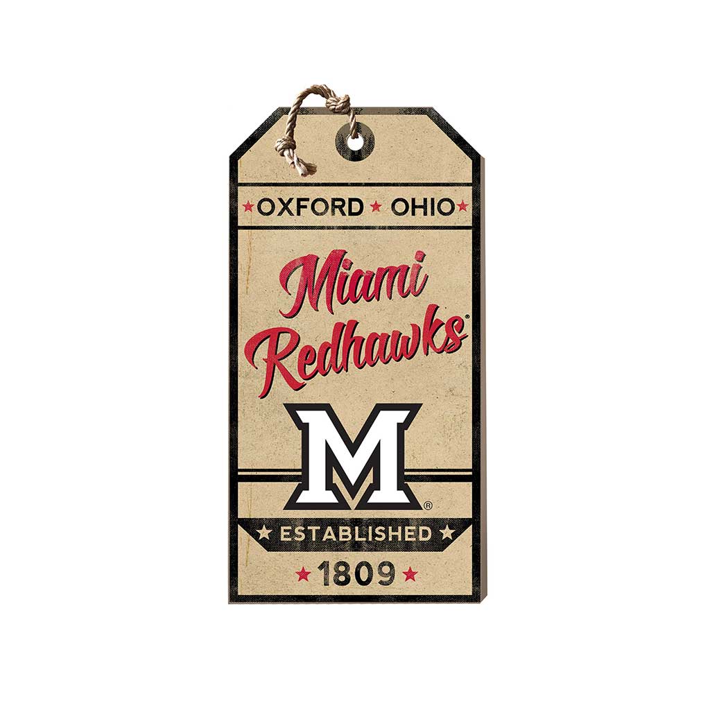Small Hanging Tag Vintage Team Spirit Miami of Ohio Redhawks