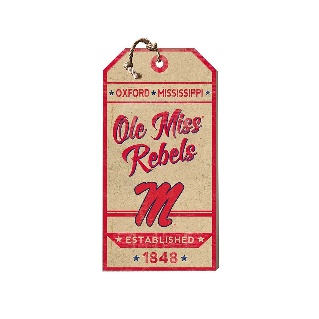 Small Hanging Tag Vintage Team Spirit Mississippi Rebels