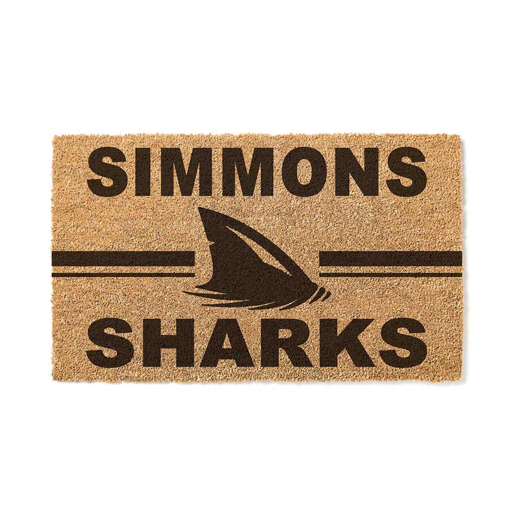 Team Coir Doormat Team Logo Simmons College Sharks