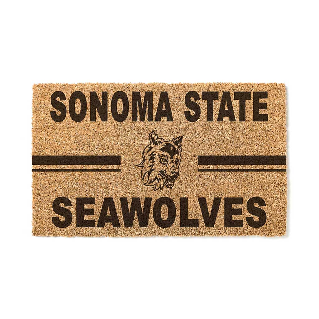 Team Coir Doormat Team Logo Sonoma State University Seawolves