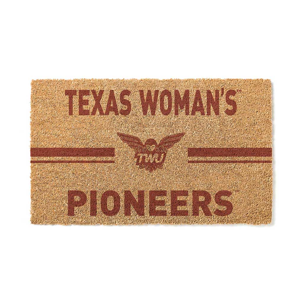 Team Coir Doormat Team Logo Texas Women's University Pioneers