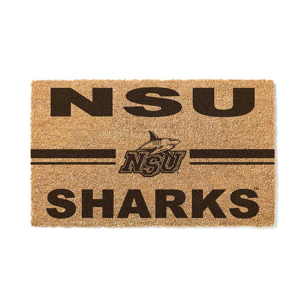 Team Coir Doormat Team Logo Nova Southeastern University Sharks