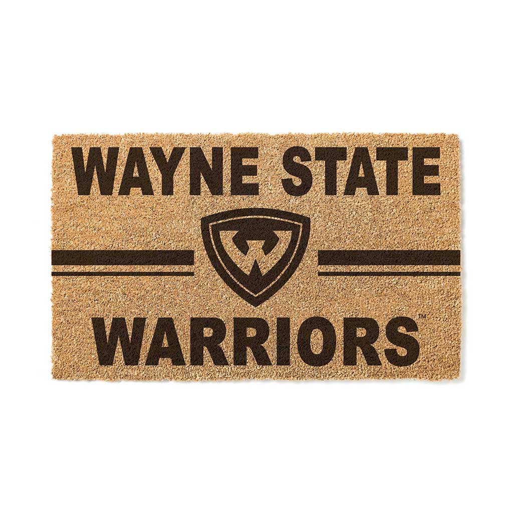 Team Coir Doormat Team Logo Wayne State University Warriors