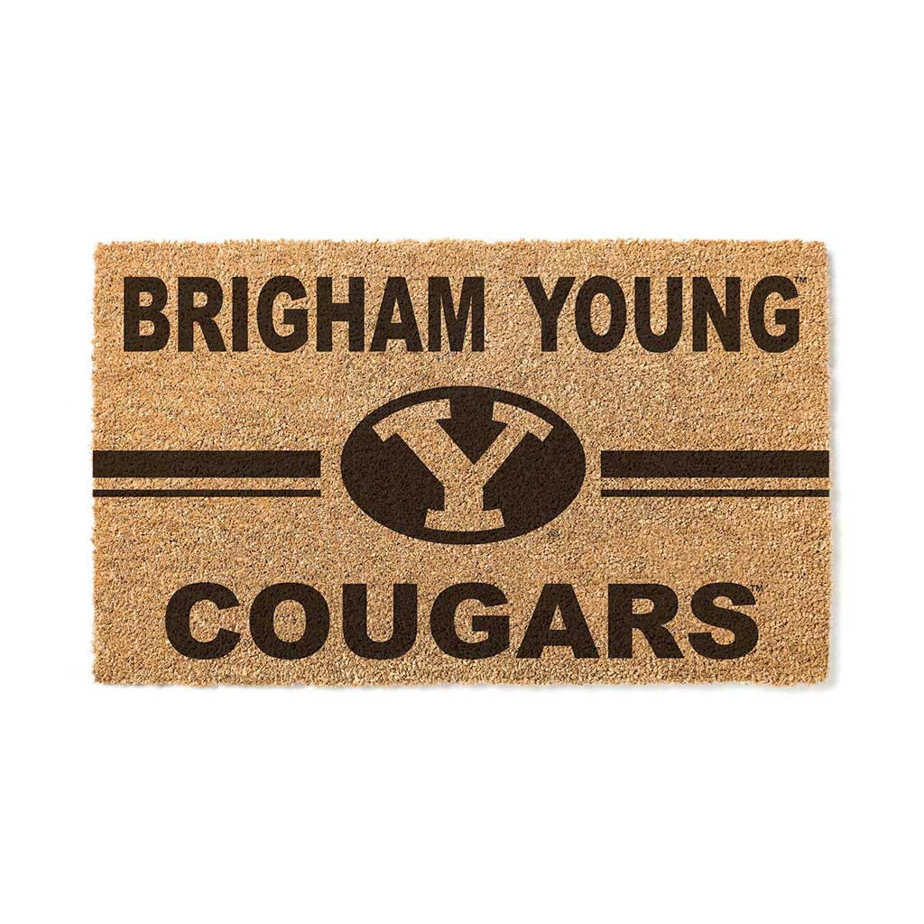 Team Coir Doormat Team Logo Brigham Young Cougars