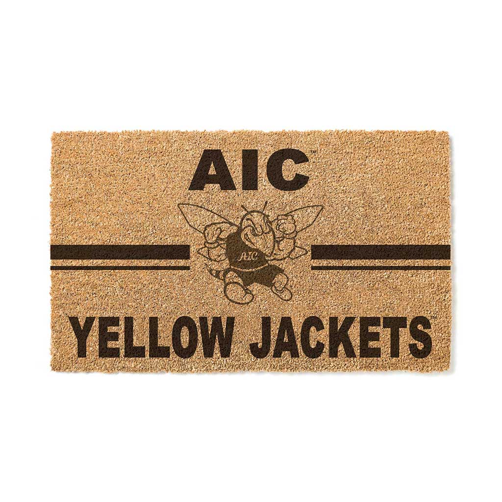 Team Coir Doormat Team Logo American International College Yellow Jackets