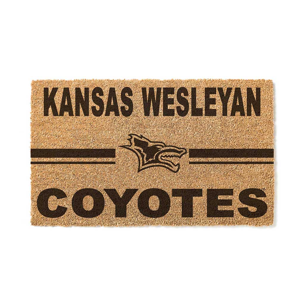 Team Coir Doormat Team Logo Kansas Wesleyan Coyotes