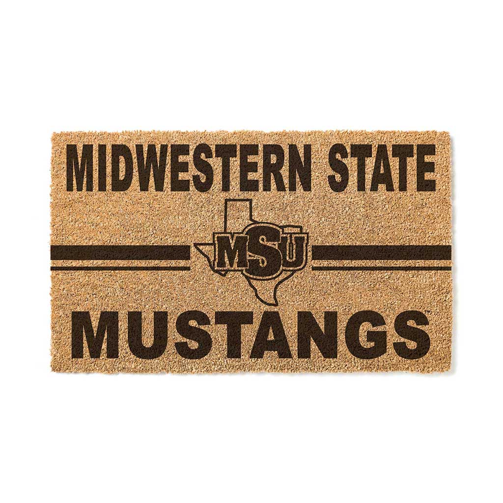 Team Coir Doormat Team Logo Midwestern State Mustangs