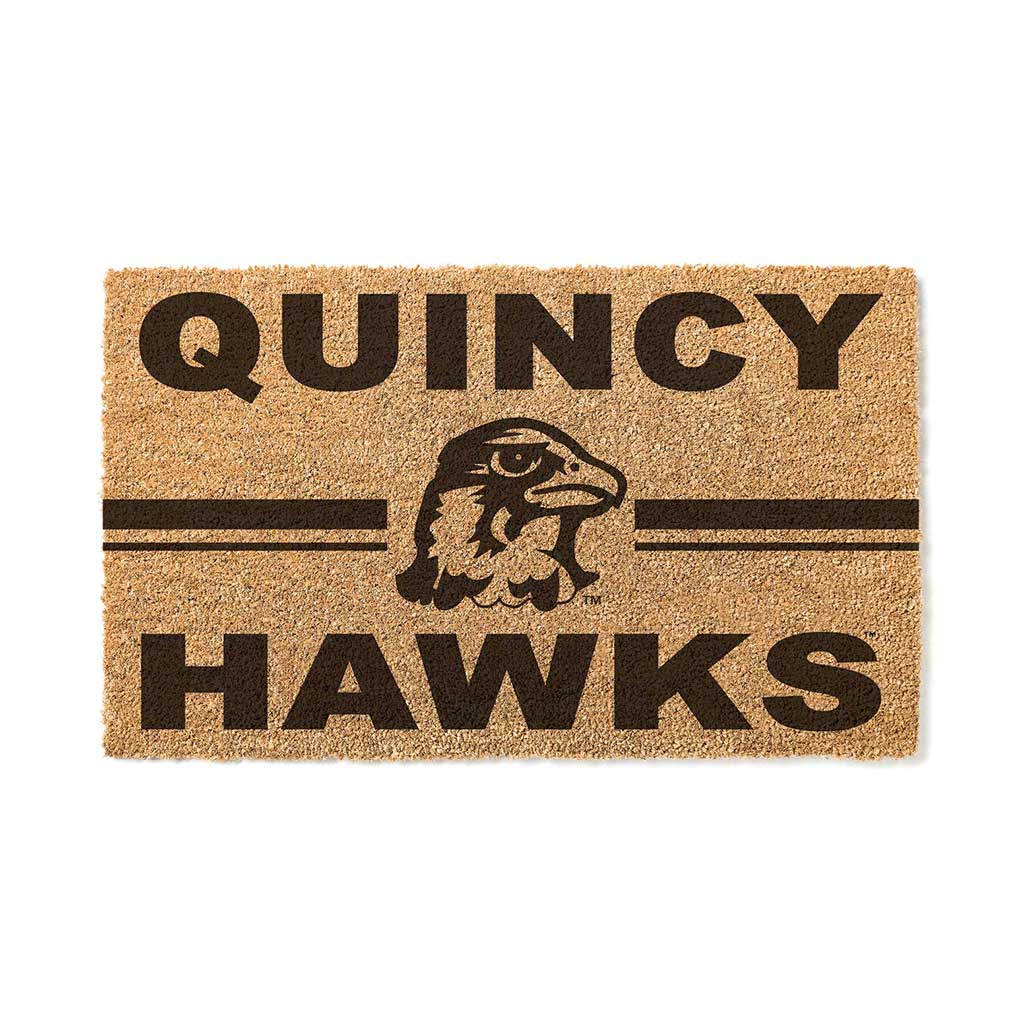 Team Coir Doormat Team Logo Quincy University Hawks