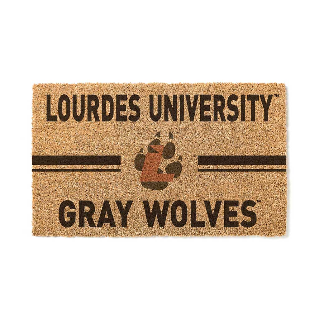 Team Coir Doormat Team Logo Lourdes University Gray Wolves