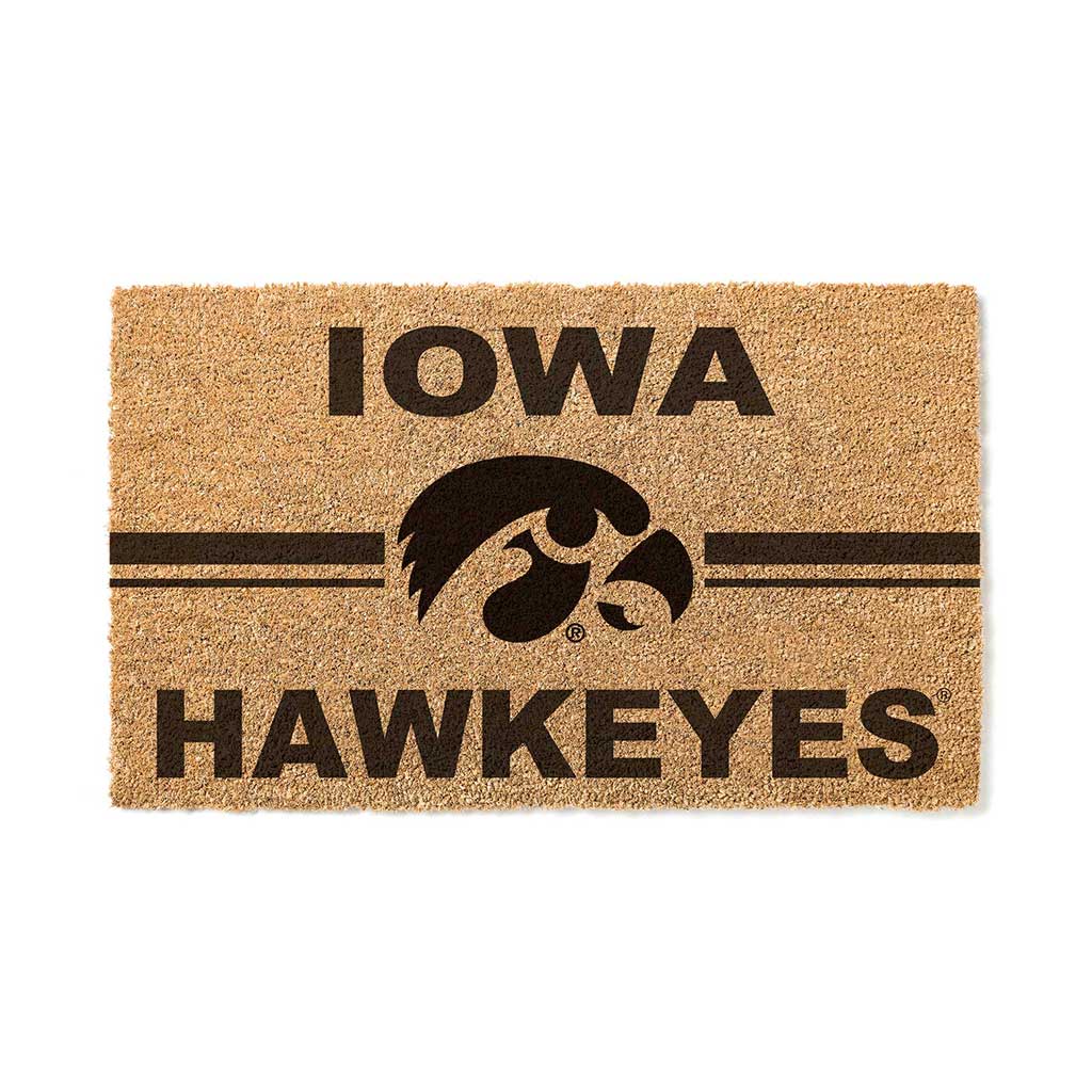 Team Coir Doormat Team Logo Iowa Hawkeyes