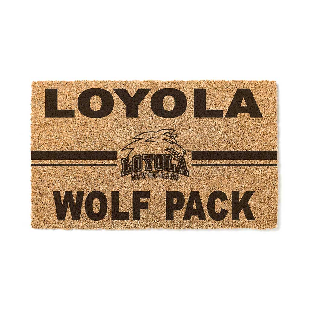 Team Coir Doormat Team Logo Loyola University New Orleans Wolfpack