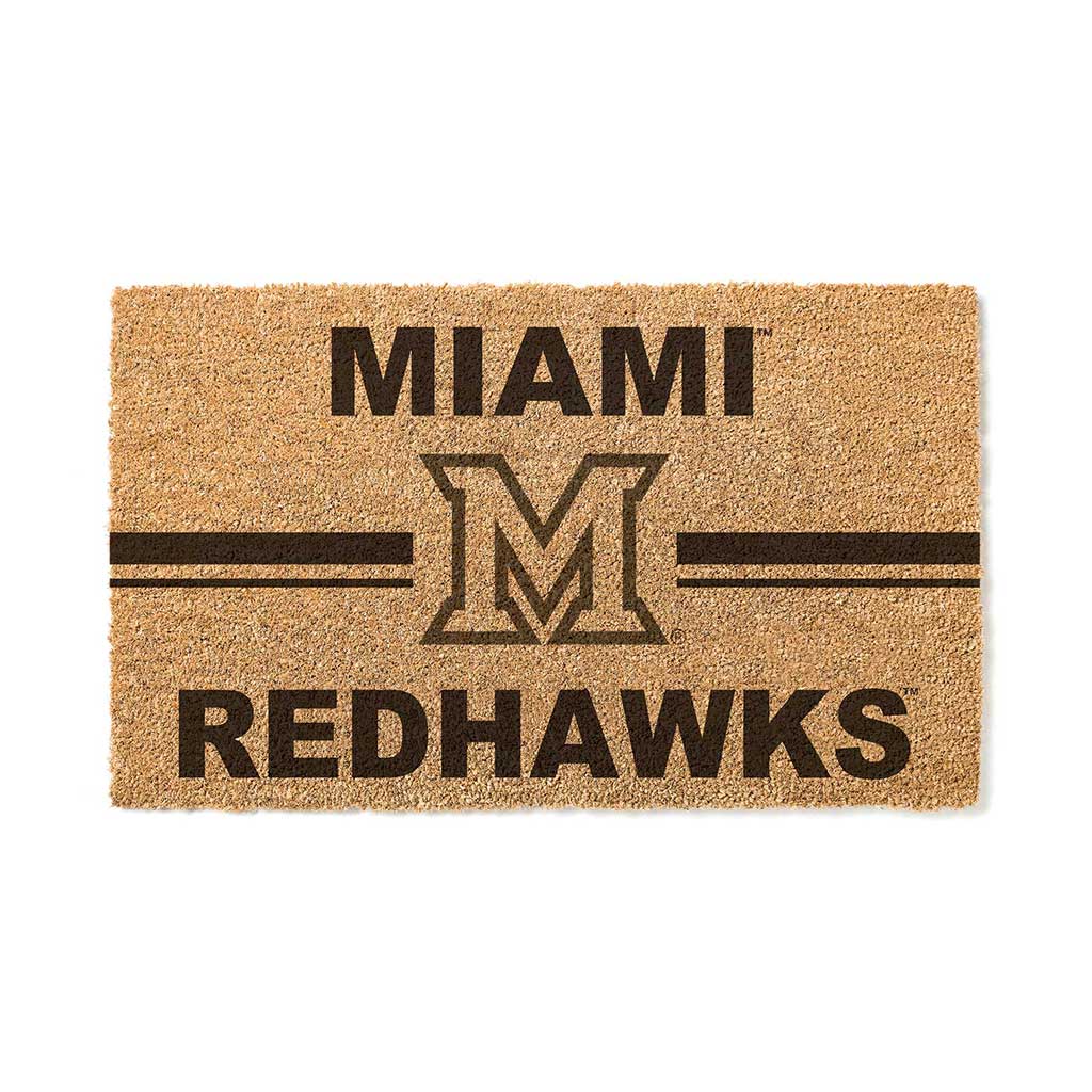 Team Coir Doormat Team Logo Miami of Ohio Redhawks