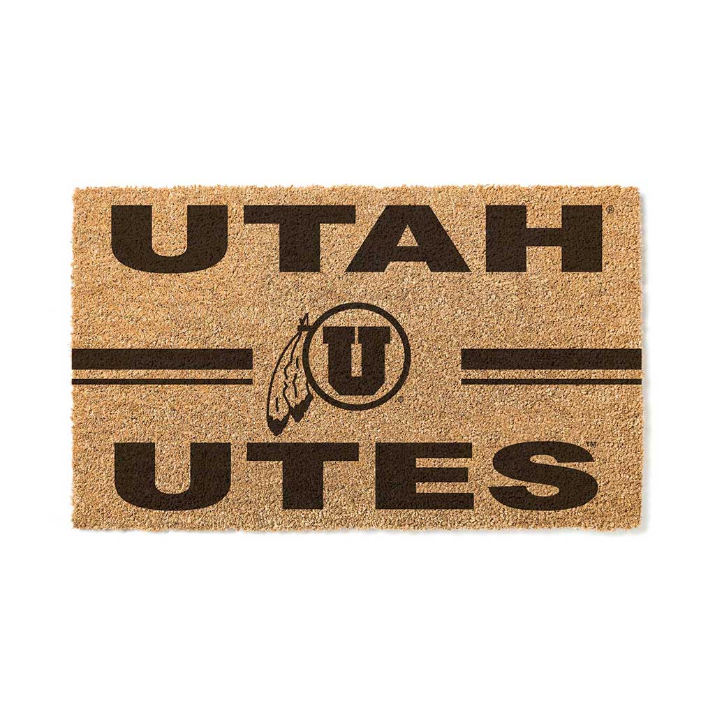 Team Coir Doormat Team Logo Utah Running Utes