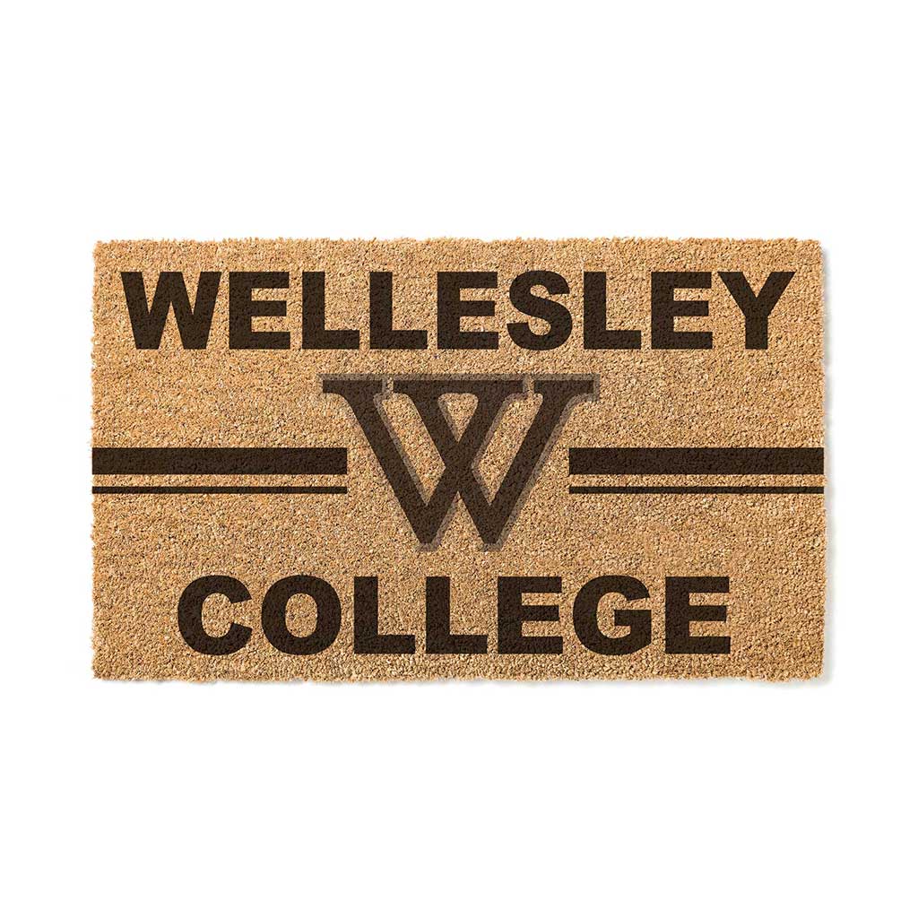 Team Coir Doormat Team Logo Wellesley College Blue