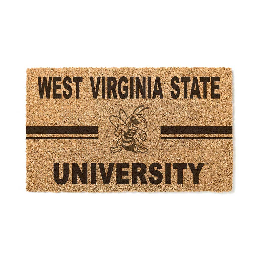 Team Coir Doormat Team Logo West Virginia State Yellow Jackets Verbiage