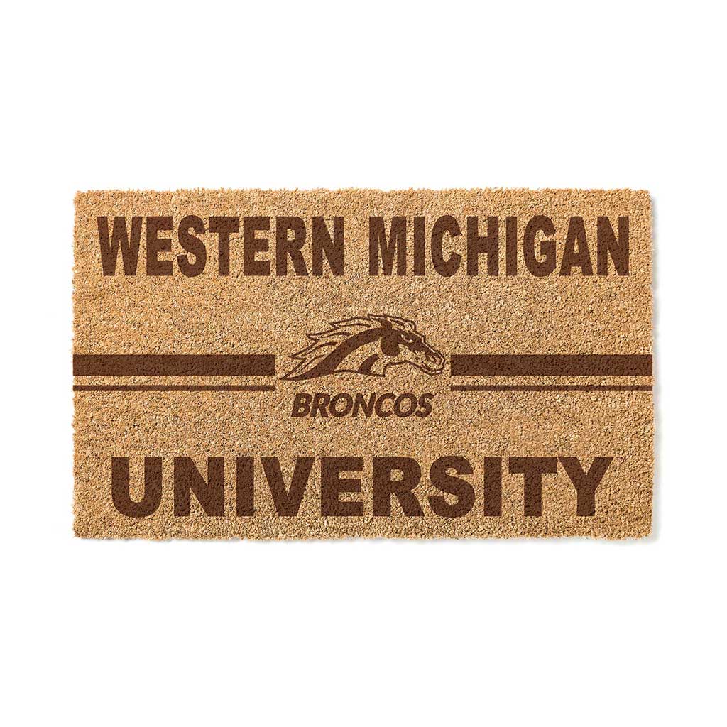 Team Coir Doormat Team Logo Western Michigan Broncos